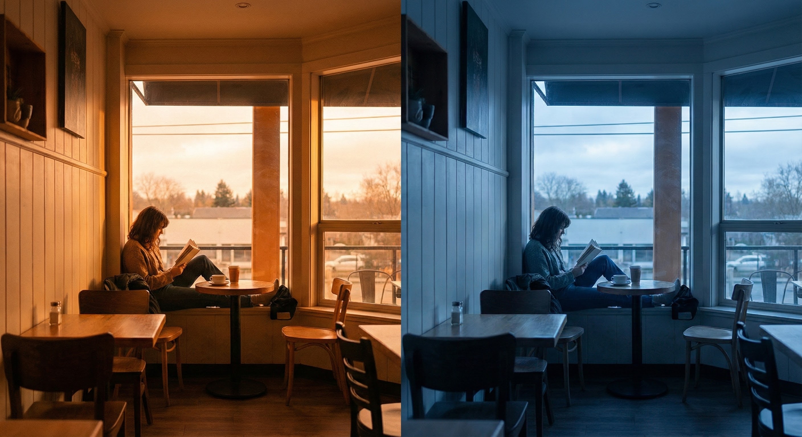 暖色トーンと寒色トーンの比較